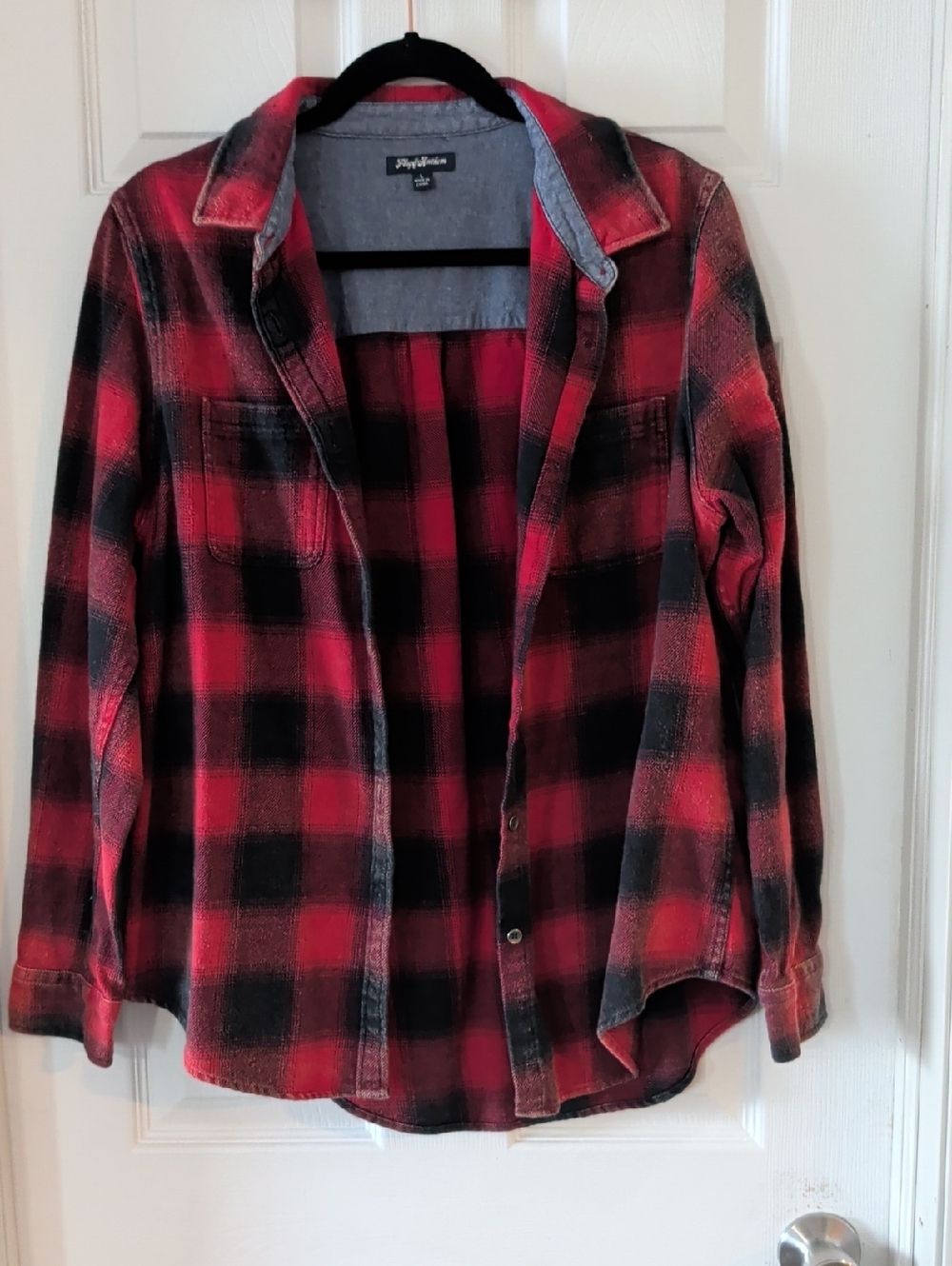Flag & Anthem Flanned Red Black Button-Down Shirt